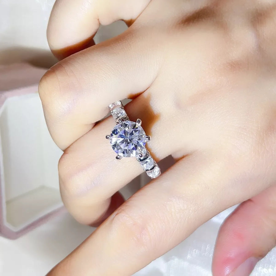 3 Carat 925 Sterling Silver Moissanite Ring Apparel and Accessories