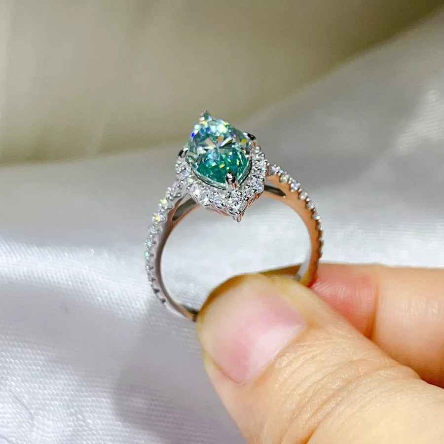 3 Carat 925 Sterling Silver Moissanite Ring Apparel and Accessories