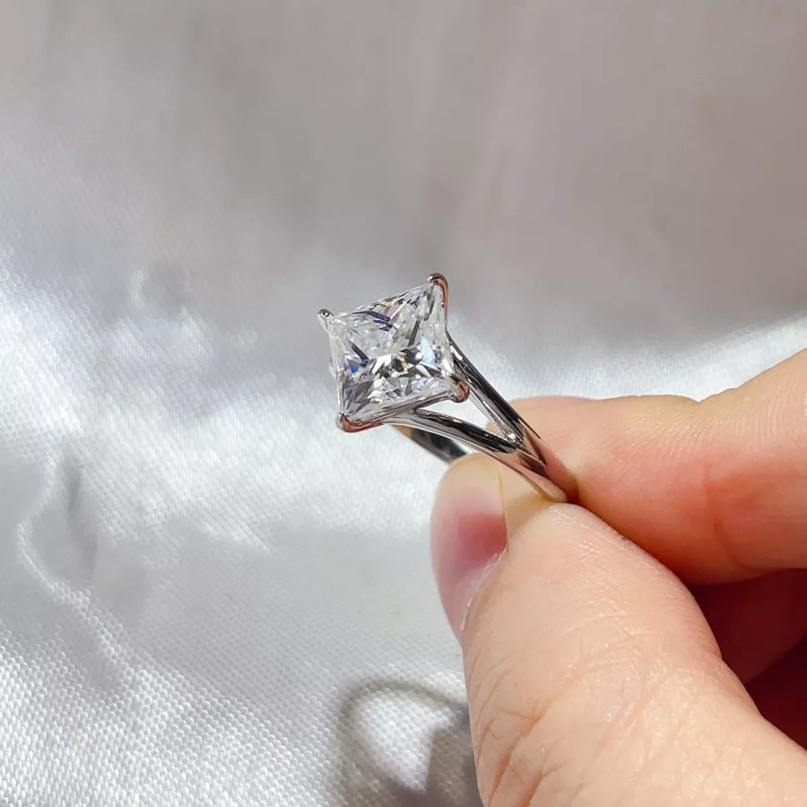 3 Carat 925 Sterling Silver Moissanite Ring Apparel and Accessories