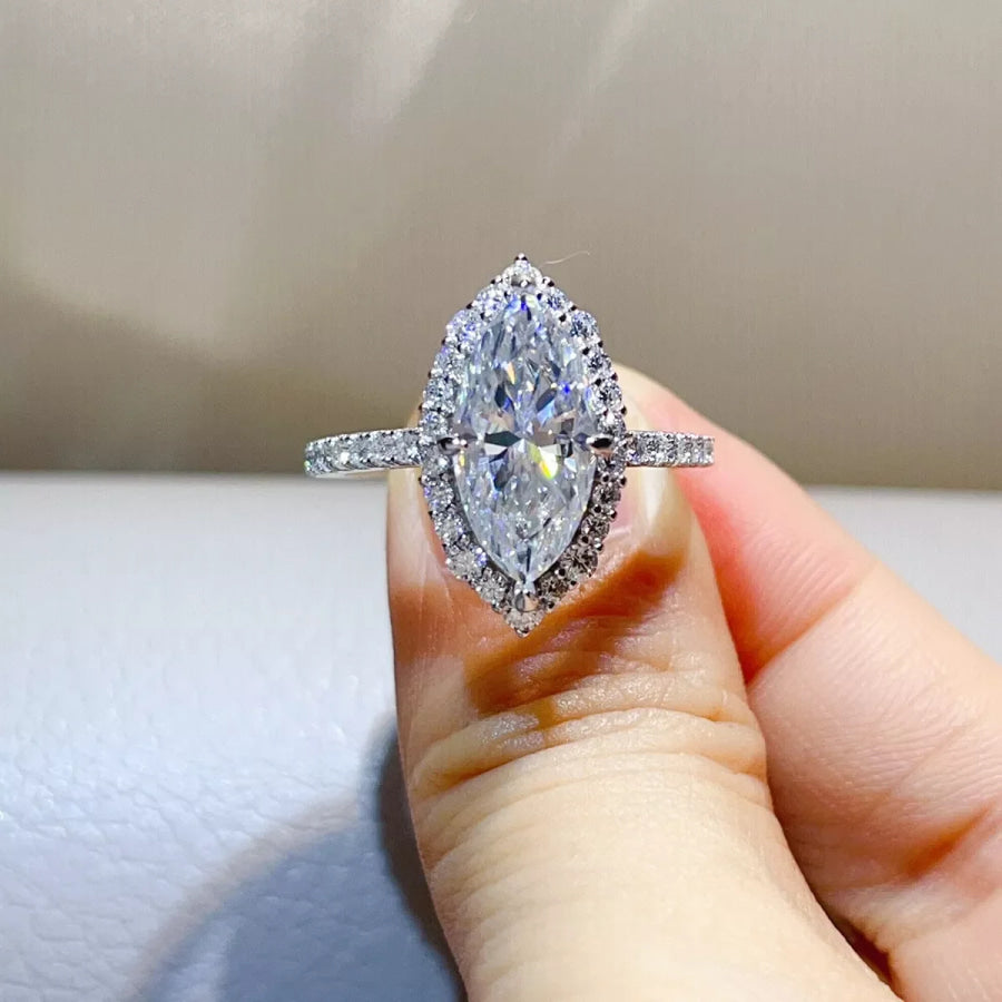 3 Carat 925 Sterling Silver Moissanite Ring Apparel and Accessories
