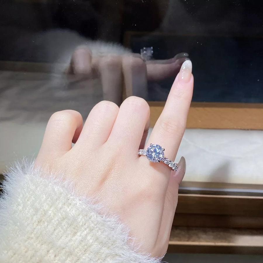 3 Carat 925 Sterling Silver Moissanite Ring Apparel and Accessories