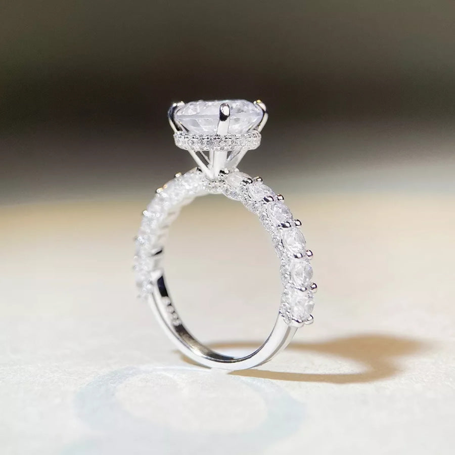 3 Carat 925 Sterling Silver Moissanite Ring Apparel and Accessories