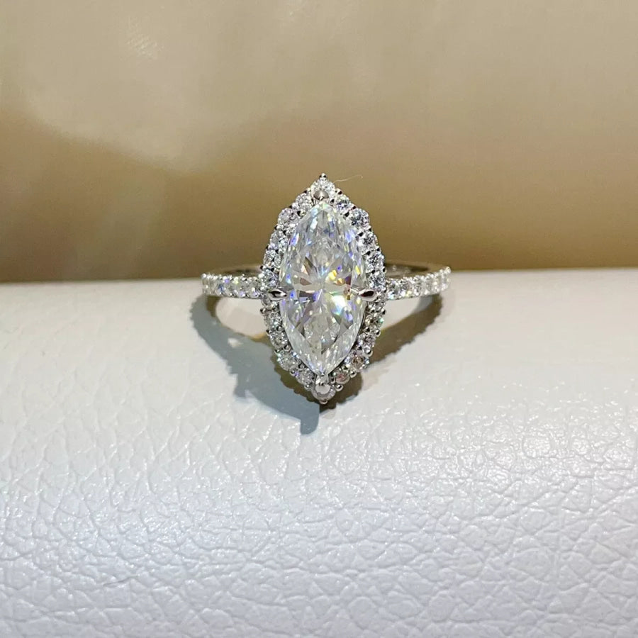 3 Carat 925 Sterling Silver Moissanite Ring Apparel and Accessories