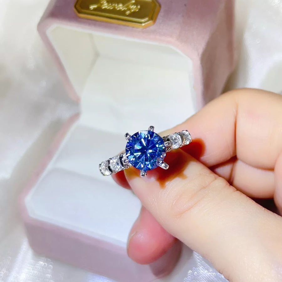 3 Carat 925 Sterling Silver Moissanite Ring Apparel and Accessories