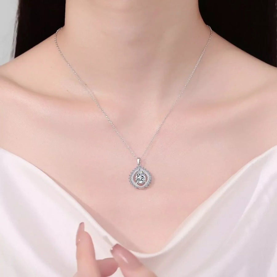 3 Carat 925 Sterling Silver Moissanite Teardrop Necklace Silver / onesize Apparel and Accessories