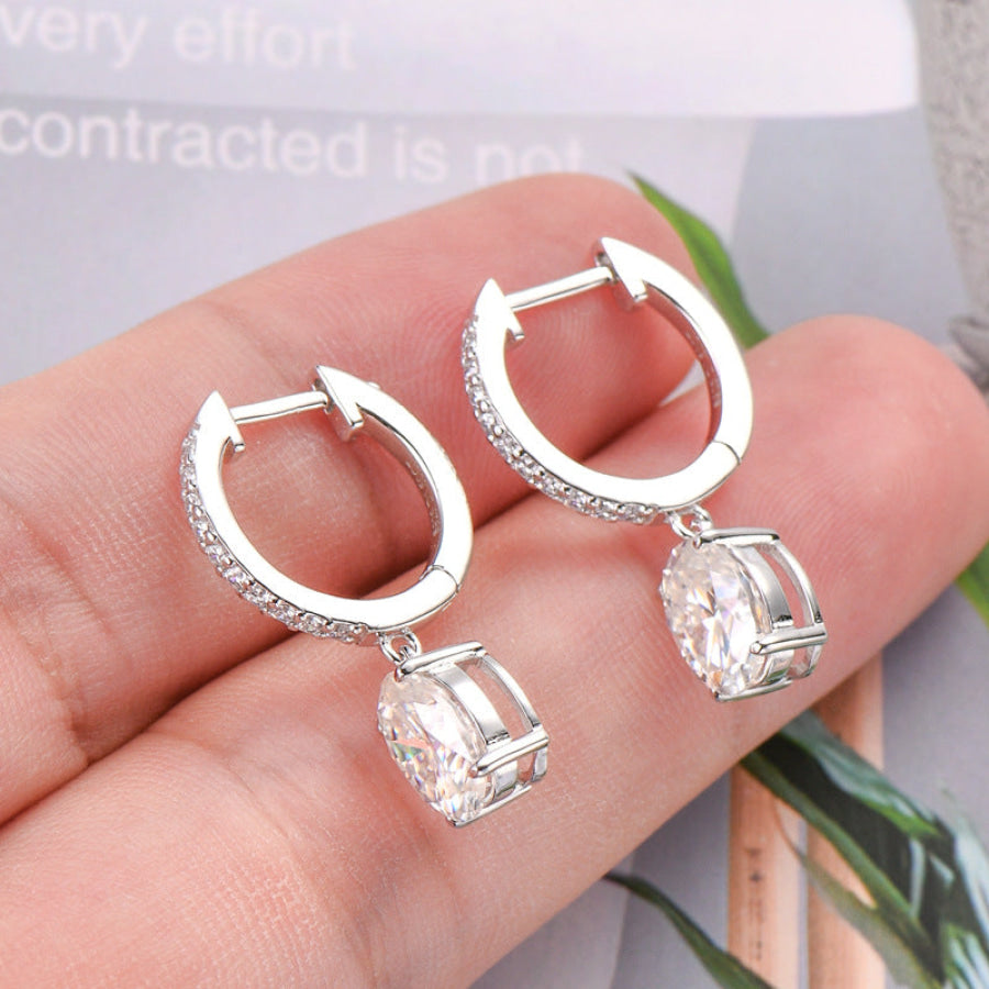 3 Carat Moissanite 925 Sterling Silver Earrings Apparel and Accessories