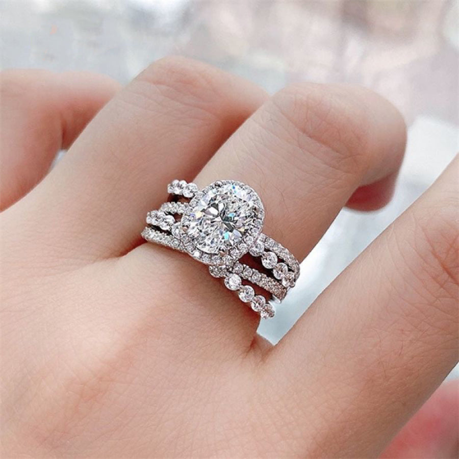 3 Carat Moissanite 925 Sterling Silver Layered Ring Apparel and Accessories