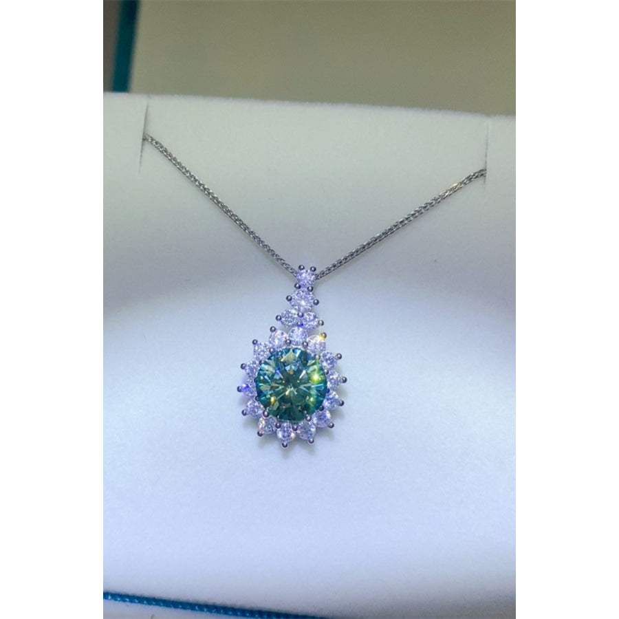 3 Carat Moissanite 925 Sterling Silver Pendant Necklace / One Size Apparel and Accessories