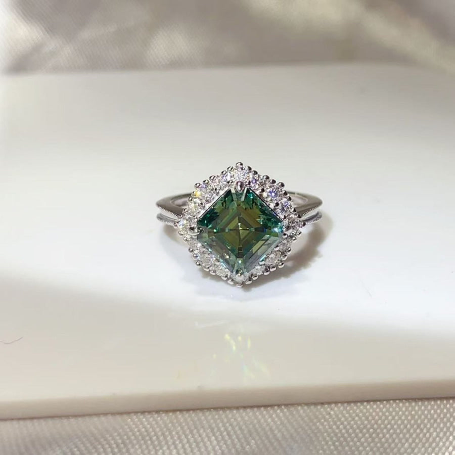 3 Carat Moissanite 925 Sterling Silver Ring Silver / 4.5 Apparel and Accessories
