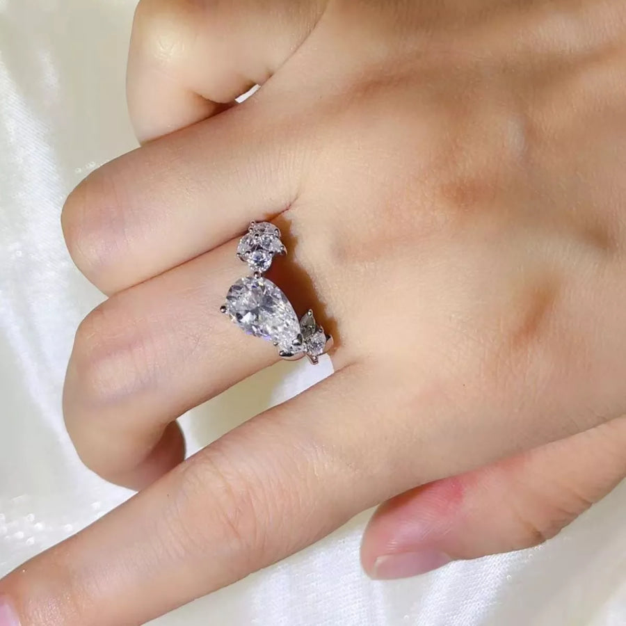 3 Carat Moissanite 925 Sterling Silver Ring Silver / 4.5 Apparel and Accessories