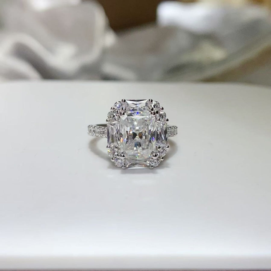 3 Carat Moissanite 925 Sterling Silver Ring Silver / 4.5 Apparel and Accessories