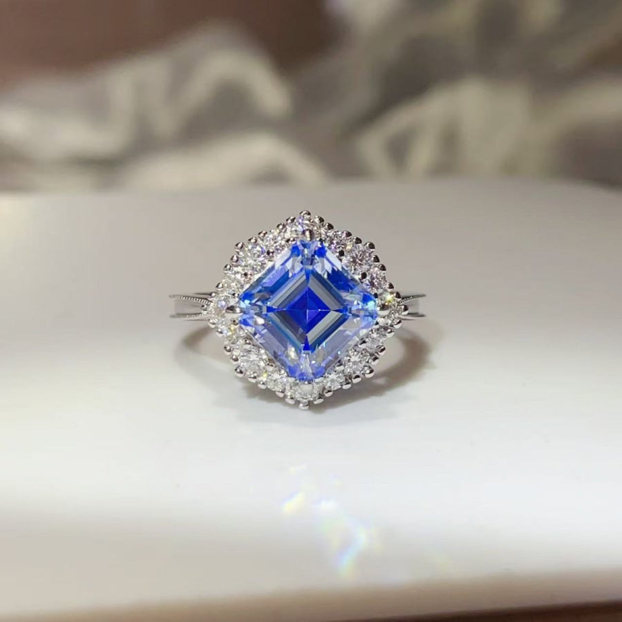3 Carat Moissanite 925 Sterling Silver Ring Silver / 4.5 Apparel and Accessories