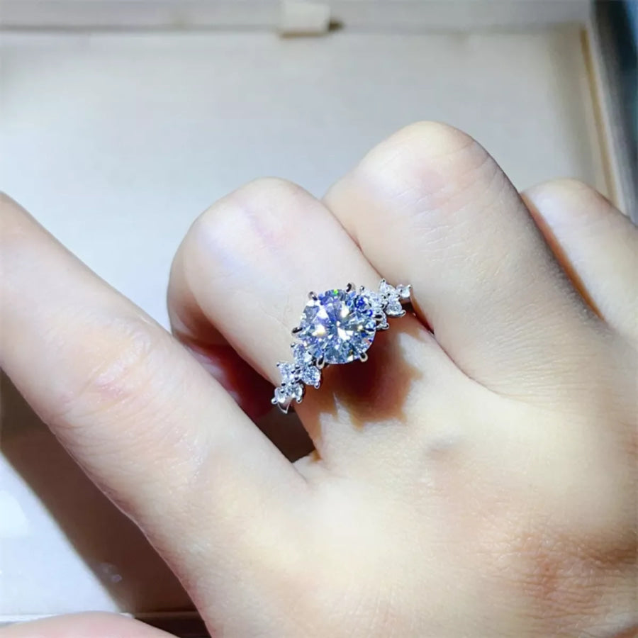 3 Carat Moissanite 925 Sterling Silver Ring Silver / 4.5 Apparel and Accessories