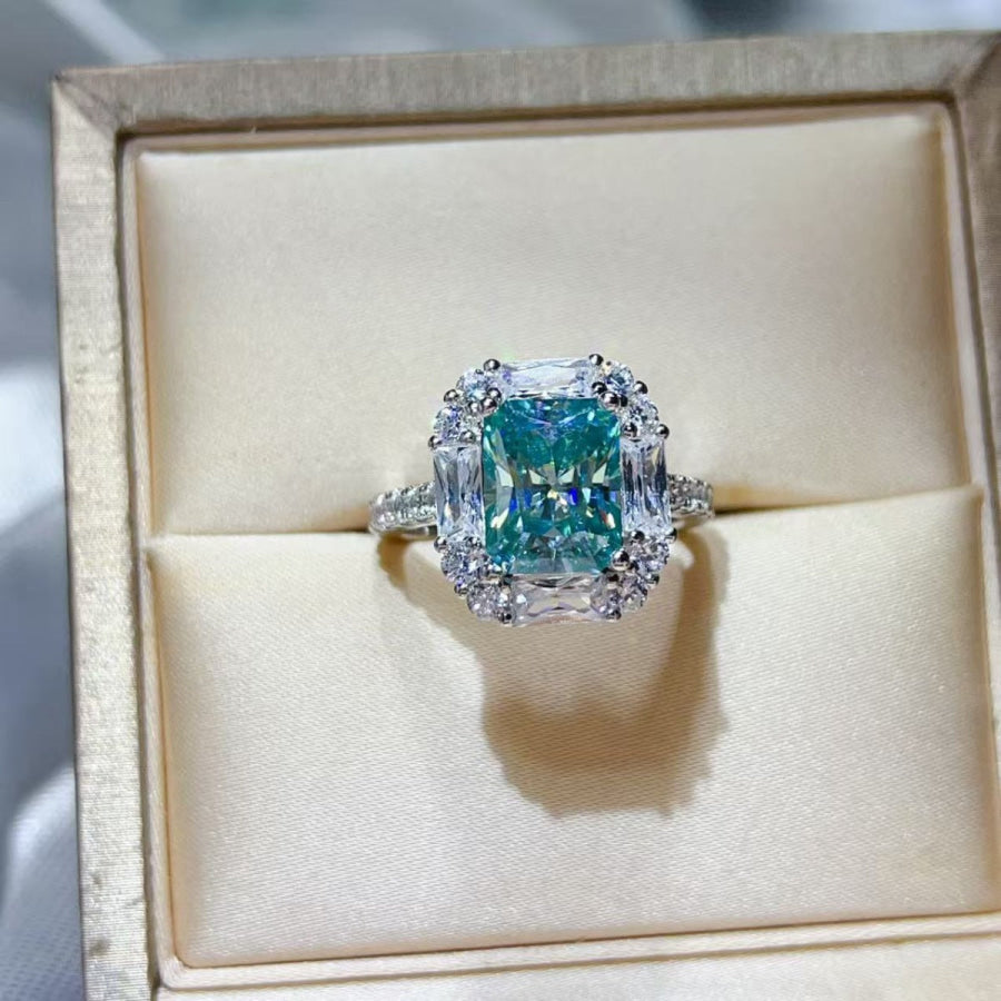 3 Carat Moissanite 925 Sterling Silver Ring Silver / 4.5 Apparel and Accessories