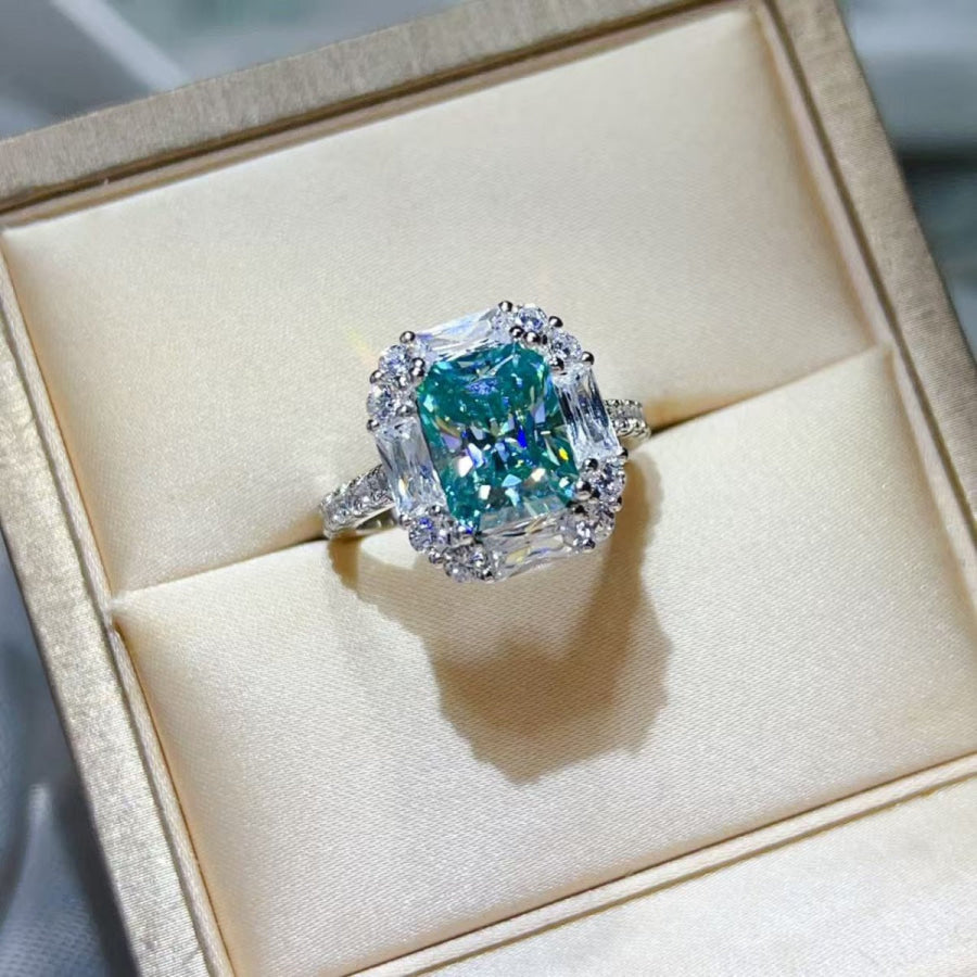 3 Carat Moissanite 925 Sterling Silver Ring Silver / 4.5 Apparel and Accessories