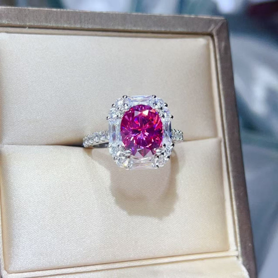 3 Carat Moissanite 925 Sterling Silver Ring Silver / 4.5 Apparel and Accessories