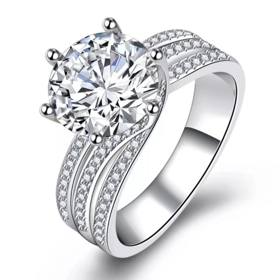 3 Carat Moissanite 925 Sterling Silver Ring Apparel and Accessories