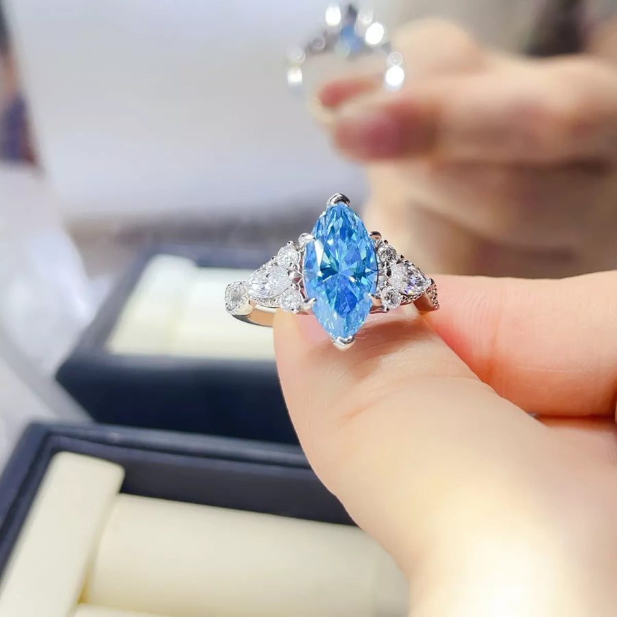 3 Carat Moissanite 925 Sterling Silver Ring Apparel and Accessories