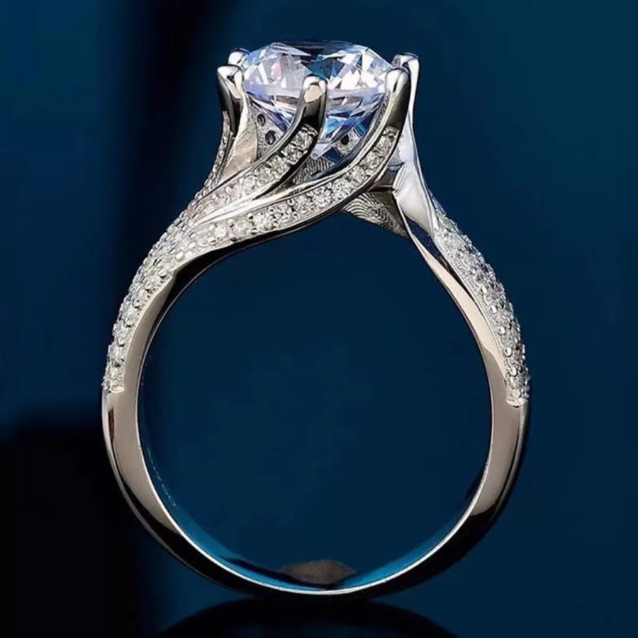 3 Carat Moissanite 925 Sterling Silver Ring Apparel and Accessories