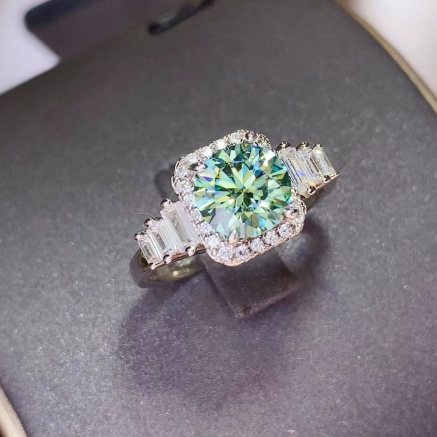 3 Carat Moissanite 925 Sterling Silver Ring Silver / 5 Apparel and Accessories