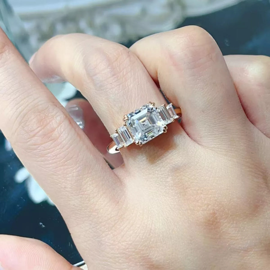 3 Carat Moissanite 925 Sterling Silver Ring Apparel and Accessories