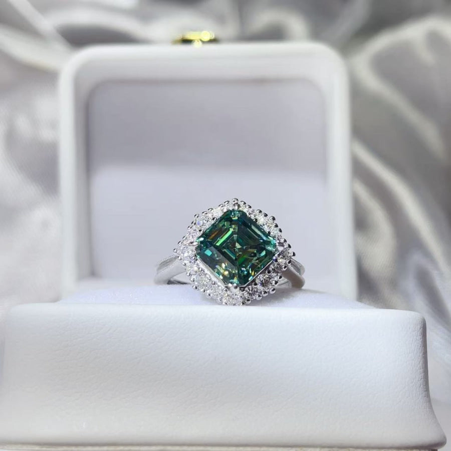 3 Carat Moissanite 925 Sterling Silver Ring Silver / 4.5 Apparel and Accessories