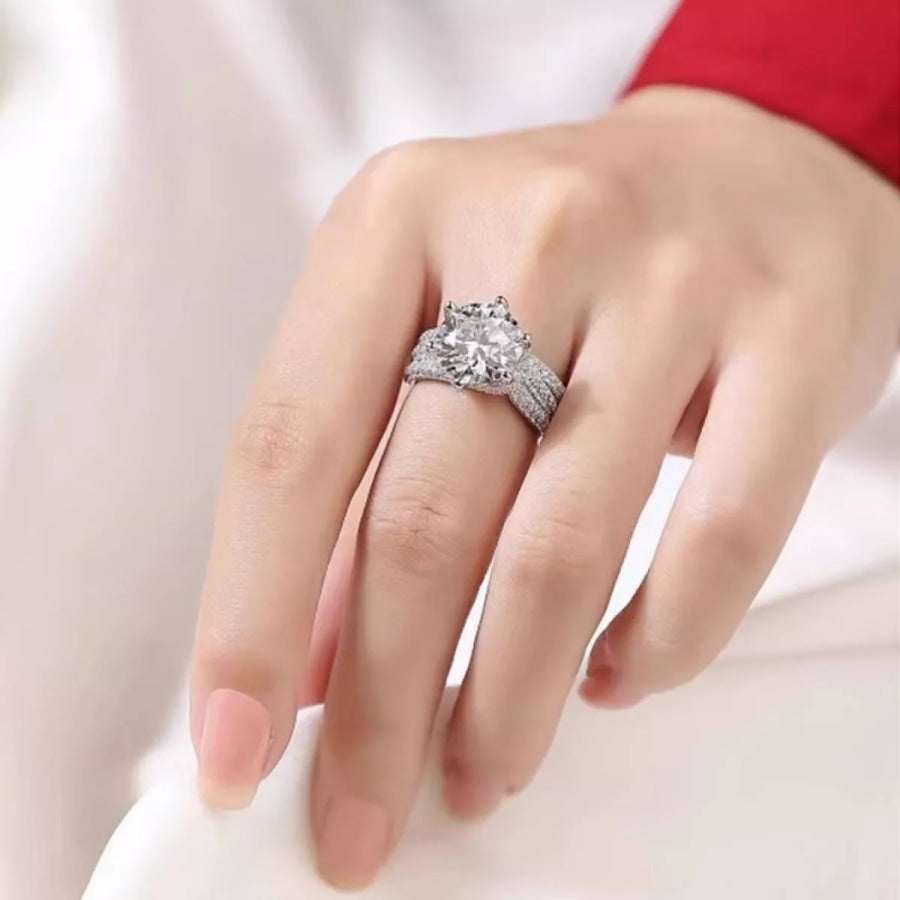 3 Carat Moissanite 925 Sterling Silver Ring Apparel and Accessories