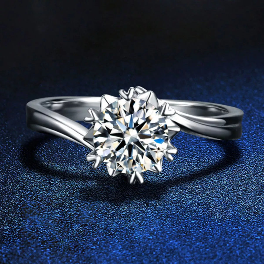 3 Carat Moissanite 925 Sterling Silver Ring Silver / One Size Apparel and Accessories