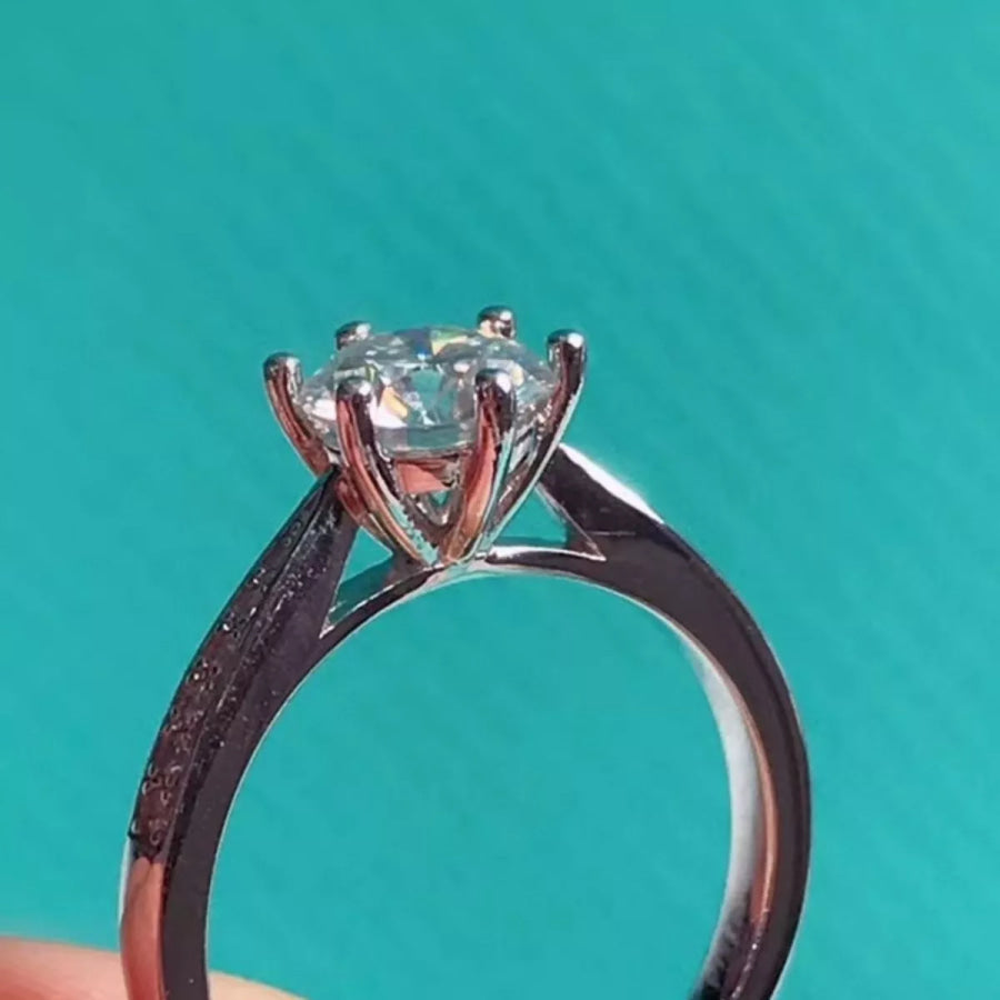 3 Carat Moissanite 925 Sterling Silver Ring Silver / One Size Apparel and Accessories
