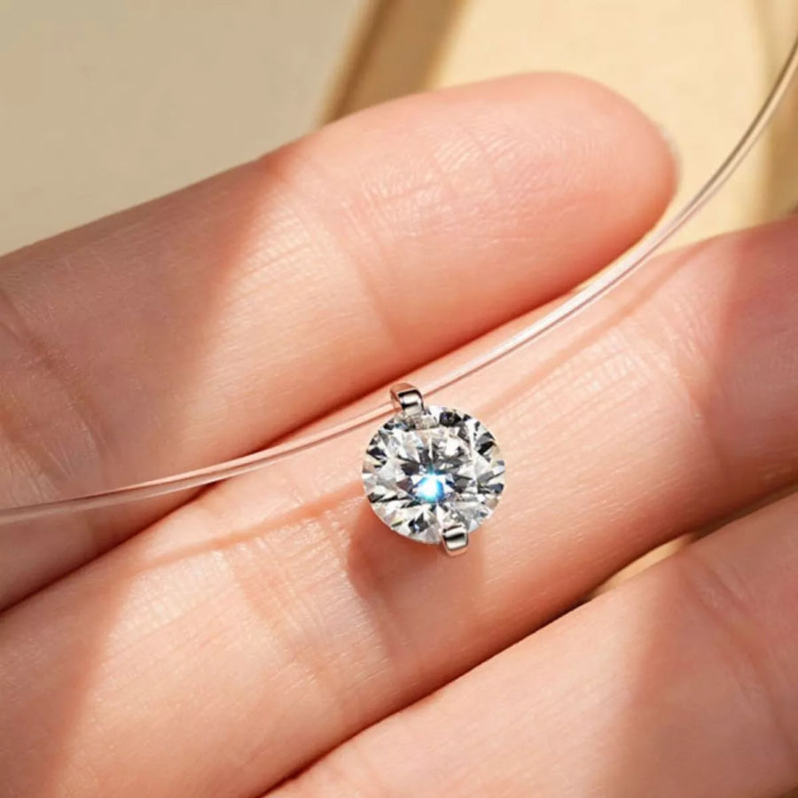 3 Carat Moissanite 925 Sterling Silver Ring Silver / onesize Apparel and Accessories