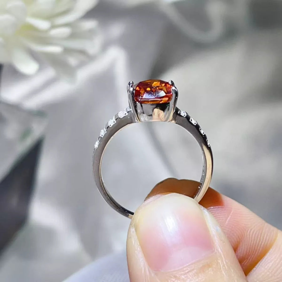 3 Carat Moissanite Oval 925 Sterling Silver Ring Apparel and Accessories