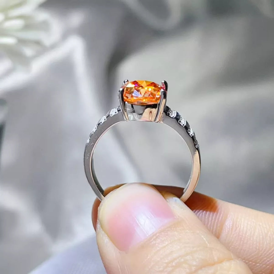 3 Carat Moissanite Oval 925 Sterling Silver Ring Silver / 4.5 Apparel and Accessories
