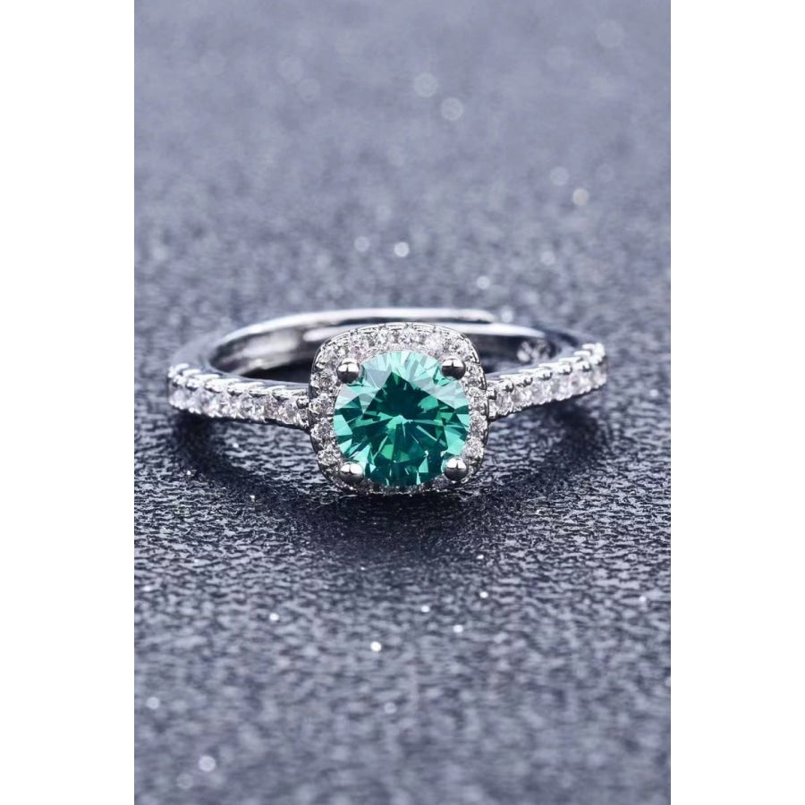 3 Carat Moissanite Platinum-Plated Cluster Ring Green/White / 5