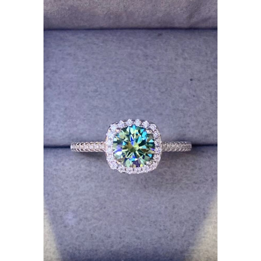 3 Carat Moissanite Platinum-Plated Cluster Ring