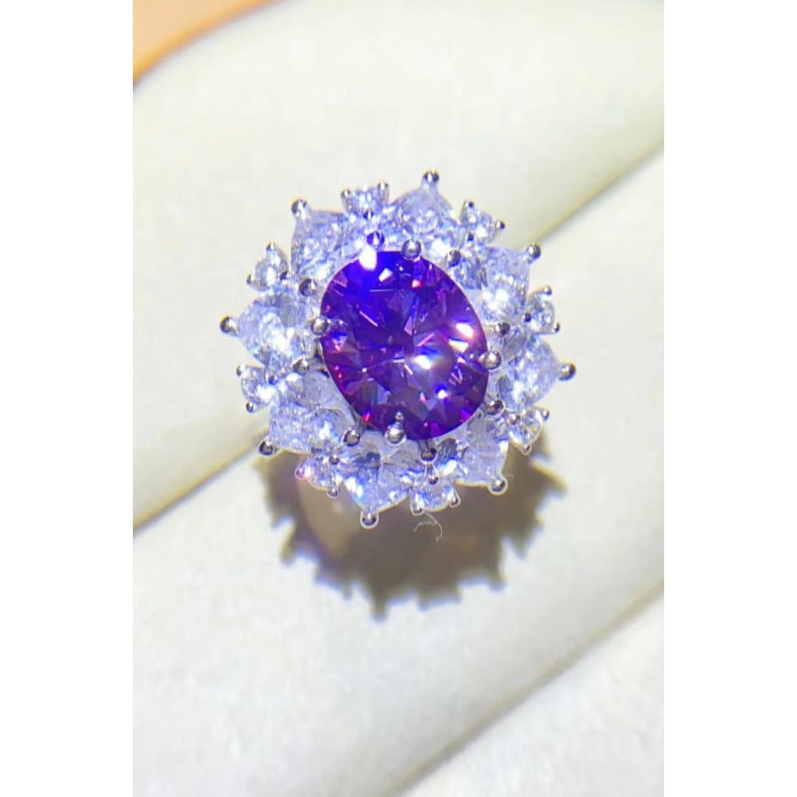 3 Carat Moissanite Platinum-Plated Ring Purple / 5