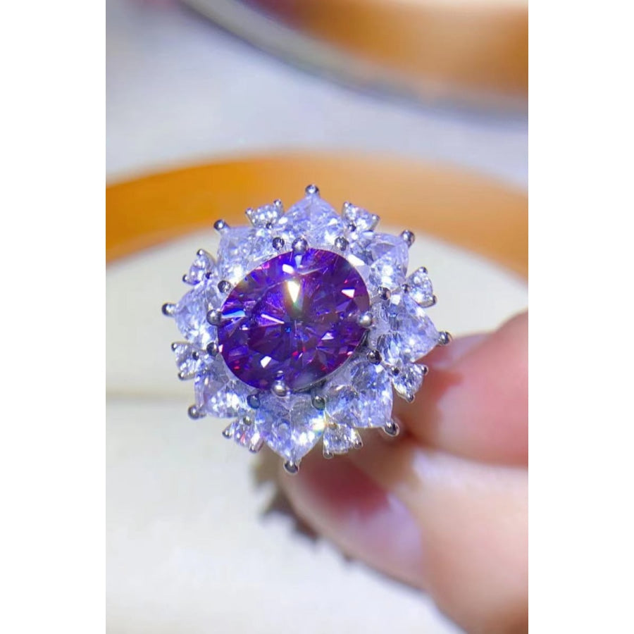 3 Carat Moissanite Platinum-Plated Ring Purple / 5