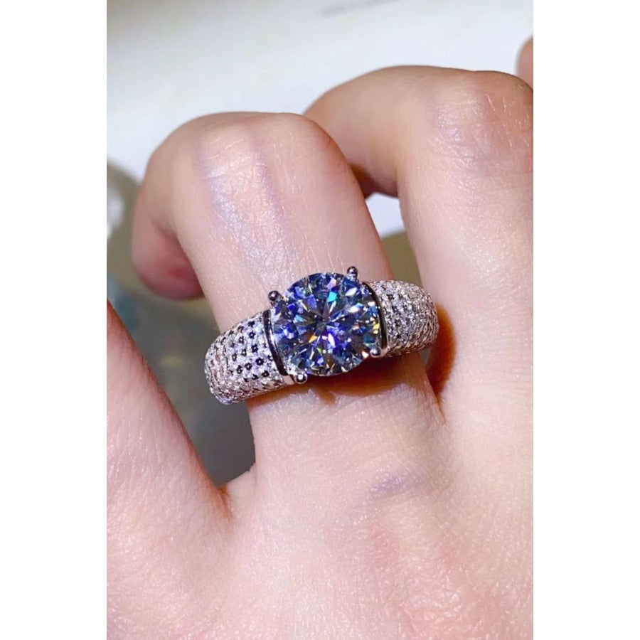 3 Carat Moissanite Side Stone Ring