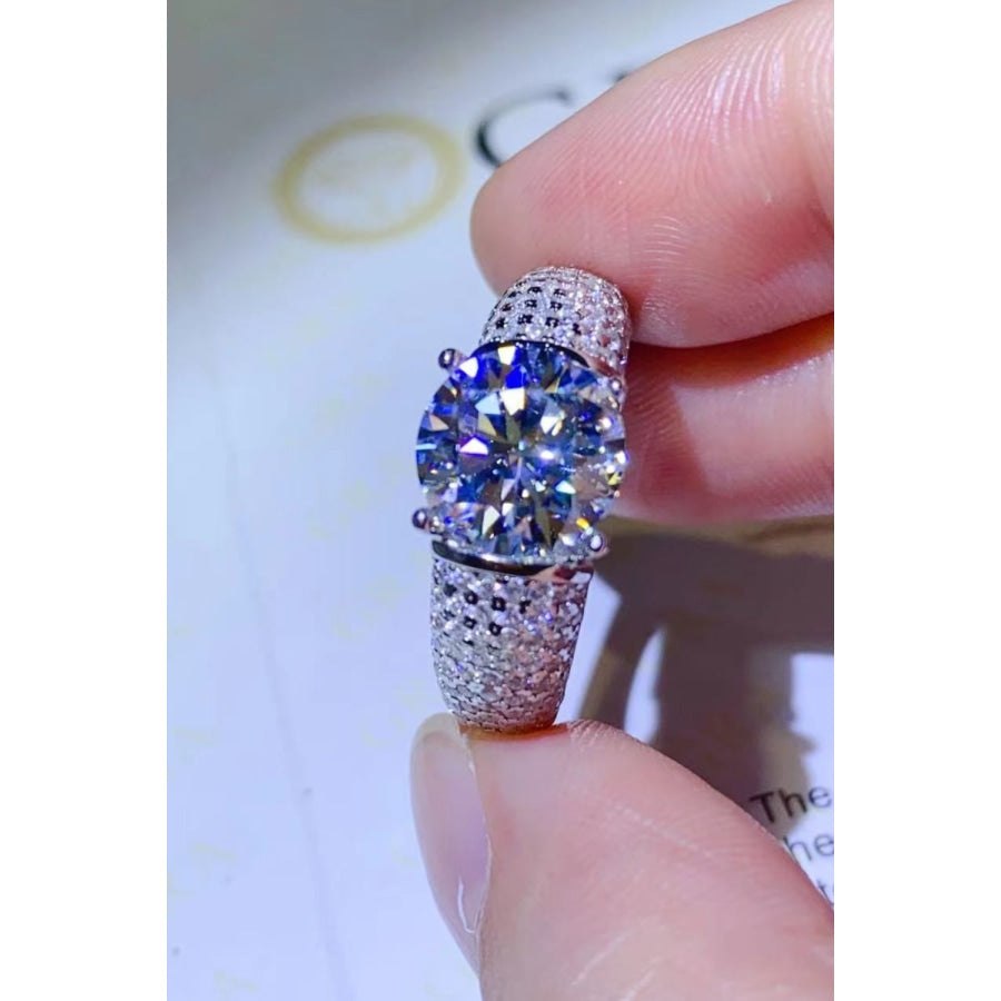 3 Carat Moissanite Side Stone Ring