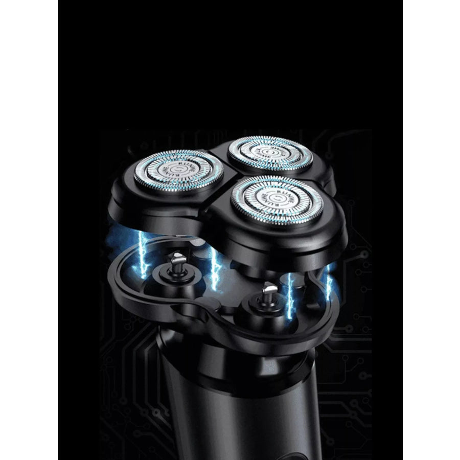 3-Head Rotary Electric Shaver Black / ONESIZE Apparel and Accessories