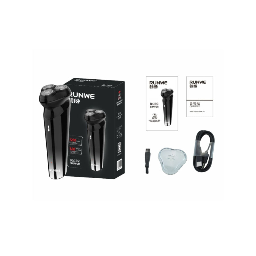 3-Head Rotary Electric Shaver Black / ONESIZE Apparel and Accessories