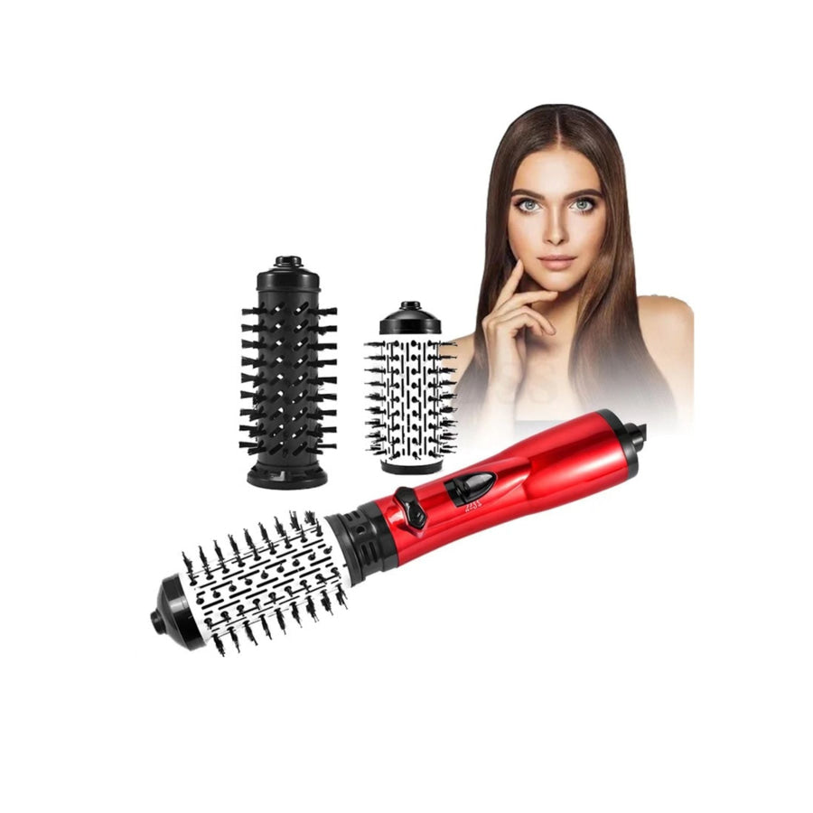 3-in-1 Interchangeable Hot Air Brush Deep Red / European plug Apparel and Accessories