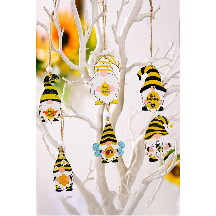 3-Pack Bee Wood Gnome Ornaments