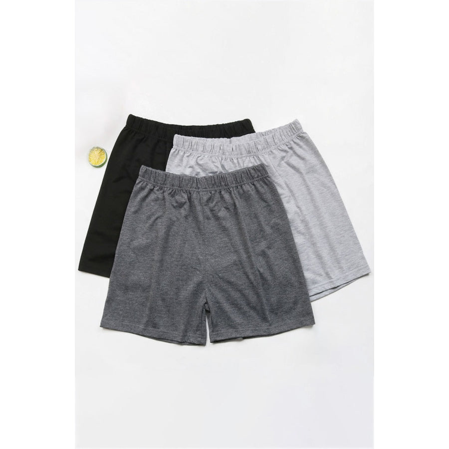 3-Pack Elastic Waist Shorts Black/Dark Gray/Light Gray / S