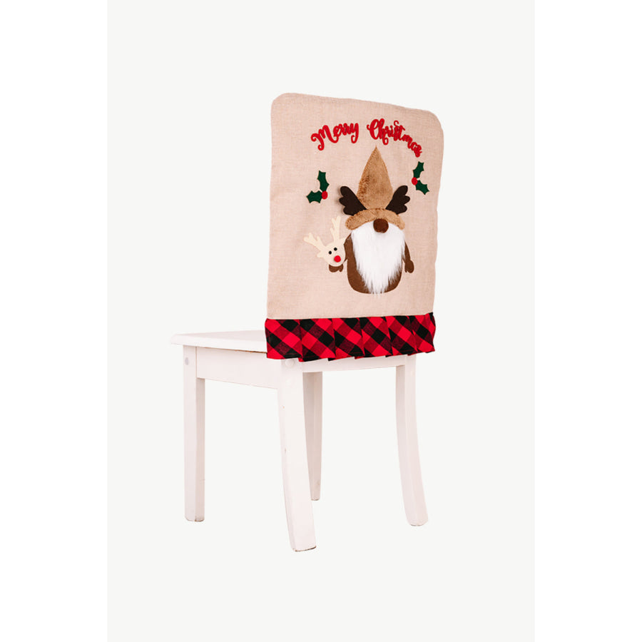 3-Pack Plaid Christmas Gnome Chair Covers Black/Red/Brown / One Size/3 Pack Apparel and Accessories