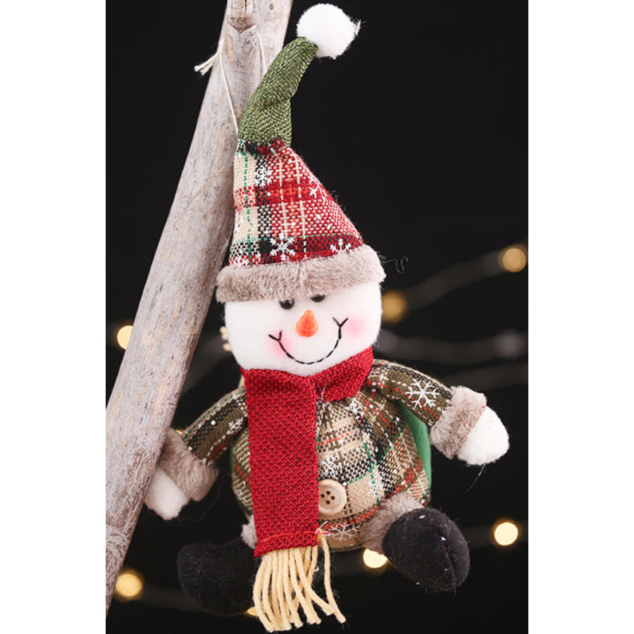 3-Pack Plush Christmas Figure Ornaments Santa/Snowman/Reindeer / One Size/3 Pack Apparel and Accessories