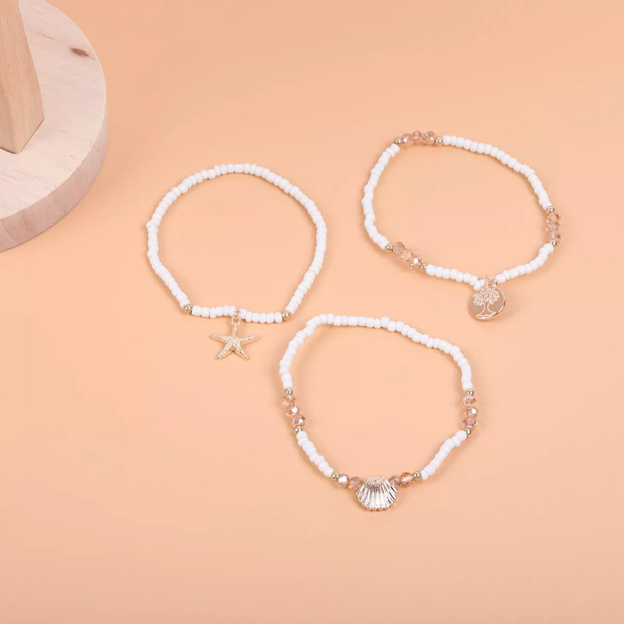 3 Piece Beaded Anklet Bracelets Apparel and Accessories