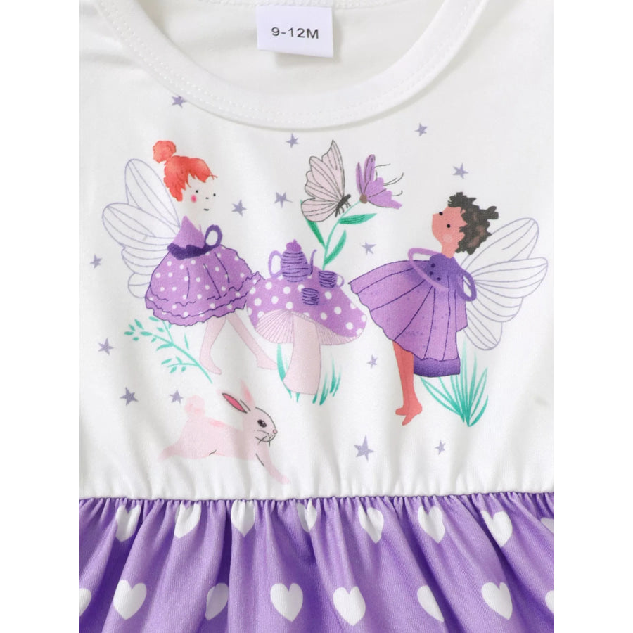 3-Piece Children’s Printed Ruffle Sleeve Baby Dress Apparel and Accessories
