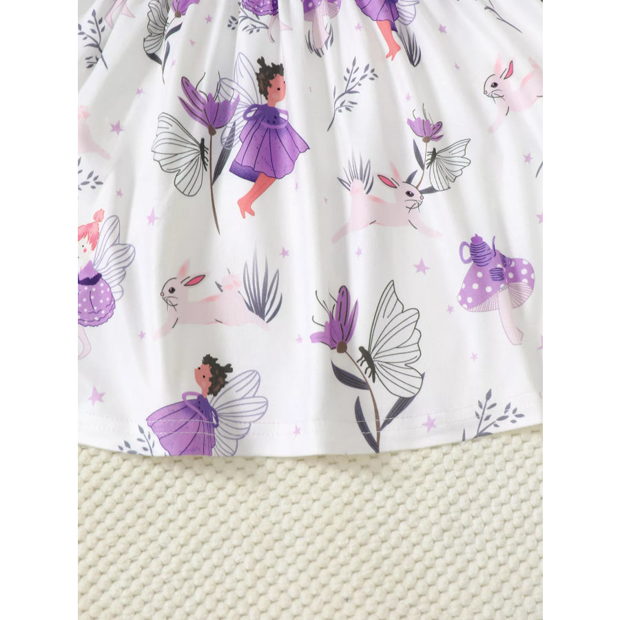 3-Piece Children’s Printed Ruffle Sleeve Baby Dress Apparel and Accessories