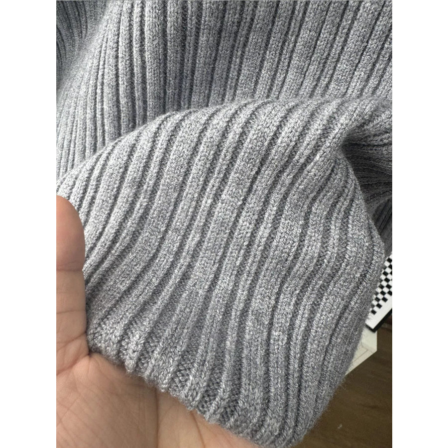 3-Piece Crew Neck Ribbed Sweater and Wide-Leg Pants Set with Scarf Apparel and Accessories