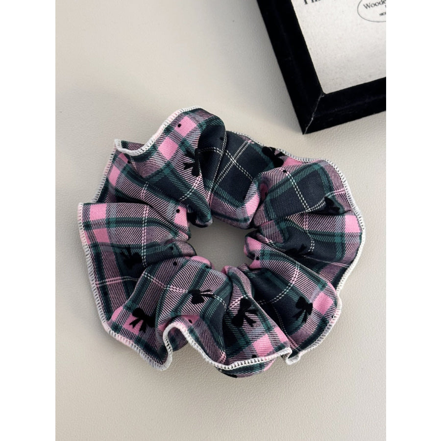 3-Piece Plaid Contrast Elastic Hair Scrunchy Multi / One Size Apparel and Accessories